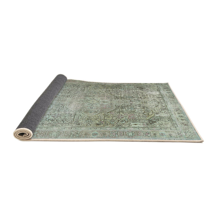 Sideview of Traditional Khaki Green Persian Rug, tr3384