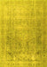 Machine Washable Persian Yellow Traditional Rug, wshtr3384yw