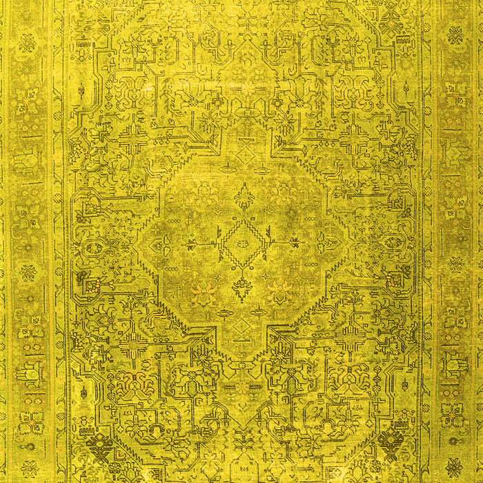 Machine Washable Persian Yellow Traditional Rug, wshtr3384yw