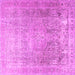 Square Machine Washable Persian Pink Traditional Rug, wshtr3384pnk