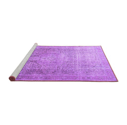 Sideview of Machine Washable Persian Purple Traditional Area Rugs, wshtr3384pur
