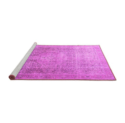 Sideview of Machine Washable Persian Pink Traditional Rug, wshtr3384pnk