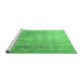 Sideview of Machine Washable Persian Emerald Green Traditional Area Rugs, wshtr3384emgrn