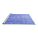 Sideview of Machine Washable Persian Blue Traditional Rug, wshtr3384blu