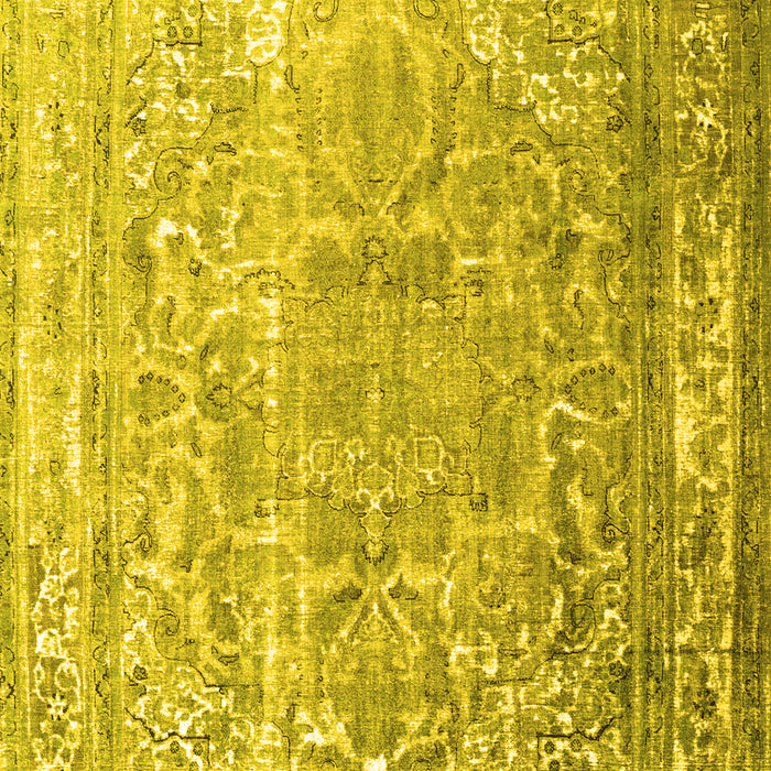 Machine Washable Persian Yellow Traditional Rug, wshtr3385yw