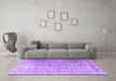 Machine Washable Persian Purple Traditional Area Rugs in a Living Room, wshtr3385pur