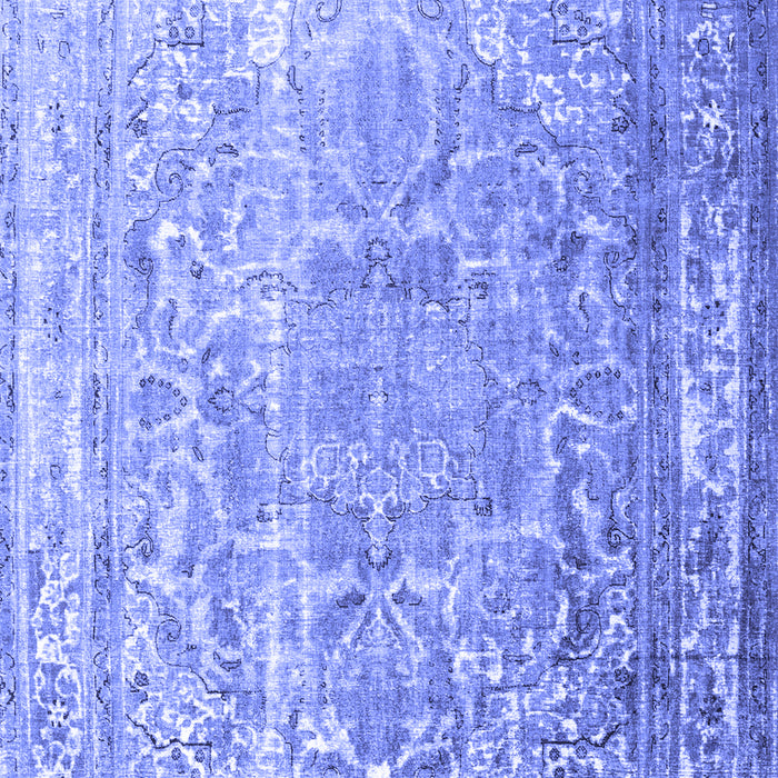 Machine Washable Persian Blue Traditional Rug, wshtr3385blu