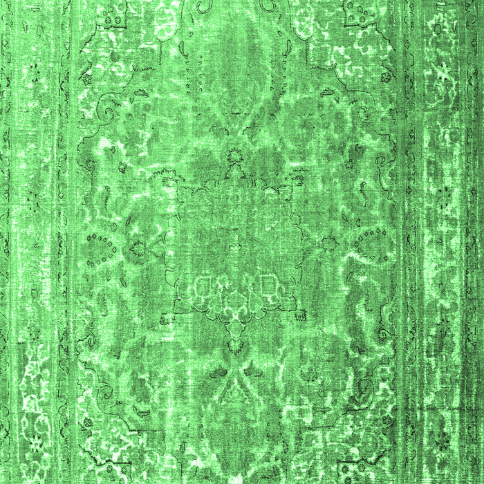 Machine Washable Persian Emerald Green Traditional Area Rugs, wshtr3385emgrn
