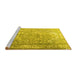 Sideview of Machine Washable Persian Yellow Traditional Rug, wshtr3385yw