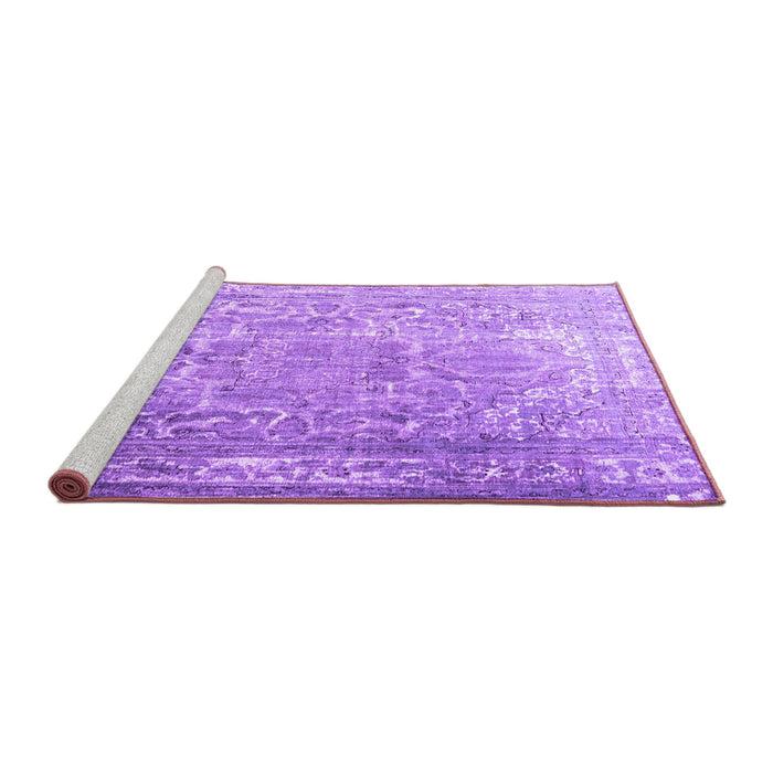 Sideview of Machine Washable Persian Purple Traditional Area Rugs, wshtr3385pur