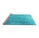 Sideview of Machine Washable Persian Light Blue Traditional Rug, wshtr3385lblu