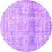 Round Persian Purple Traditional Rug, tr3386pur