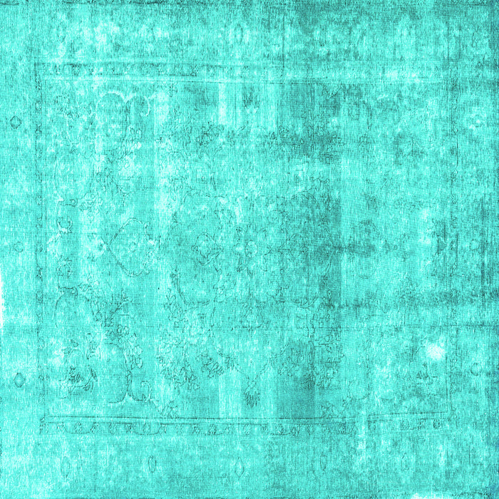 Square Persian Turquoise Traditional Rug, tr3386turq