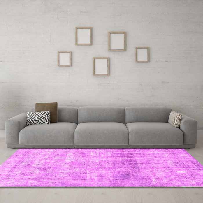 Machine Washable Persian Pink Traditional Rug in a Living Room, wshtr3386pnk