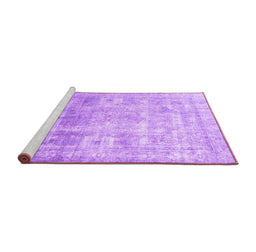 Sideview of Machine Washable Persian Purple Traditional Area Rugs, wshtr3386pur