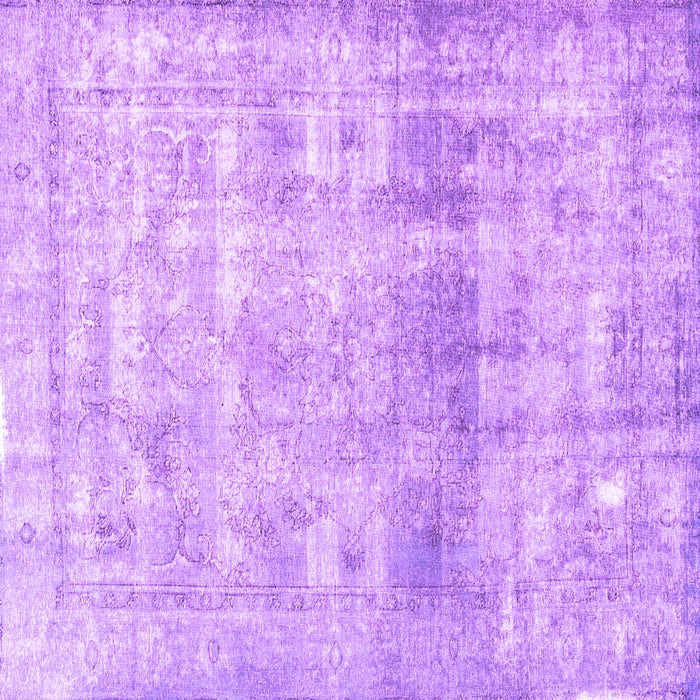 Square Machine Washable Persian Purple Traditional Area Rugs, wshtr3386pur