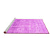 Sideview of Machine Washable Persian Pink Traditional Rug, wshtr3386pnk