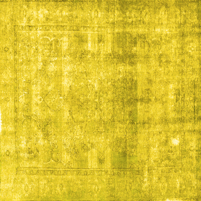 Square Persian Yellow Traditional Rug, tr3386yw