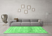 Machine Washable Persian Emerald Green Traditional Area Rugs in a Living Room,, wshtr3386emgrn