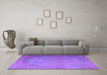 Machine Washable Persian Purple Traditional Area Rugs in a Living Room, wshtr3387pur