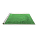 Sideview of Machine Washable Persian Emerald Green Traditional Area Rugs, wshtr3387emgrn