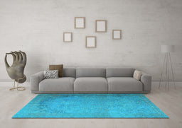 Machine Washable Persian Light Blue Traditional Rug in a Living Room, wshtr3387lblu