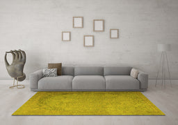 Machine Washable Persian Yellow Traditional Rug in a Living Room, wshtr3387yw