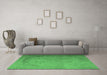 Machine Washable Persian Emerald Green Traditional Area Rugs in a Living Room,, wshtr3387emgrn