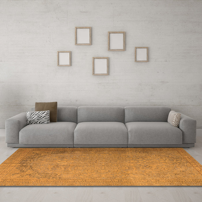 Machine Washable Persian Orange Traditional Area Rugs in a Living Room, wshtr3387org