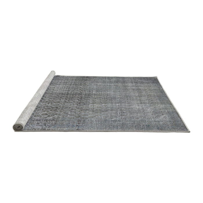 Sideview of Machine Washable Traditional Grey Gray Rug, wshtr3388