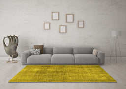 Machine Washable Persian Yellow Traditional Rug in a Living Room, wshtr3388yw