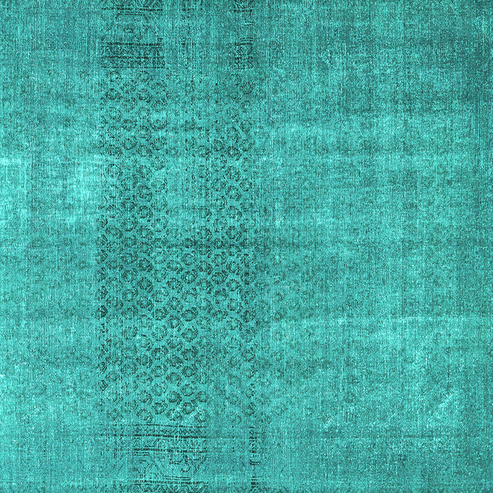 Square Machine Washable Persian Turquoise Traditional Area Rugs, wshtr3388turq