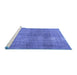 Sideview of Machine Washable Persian Blue Traditional Rug, wshtr3388blu