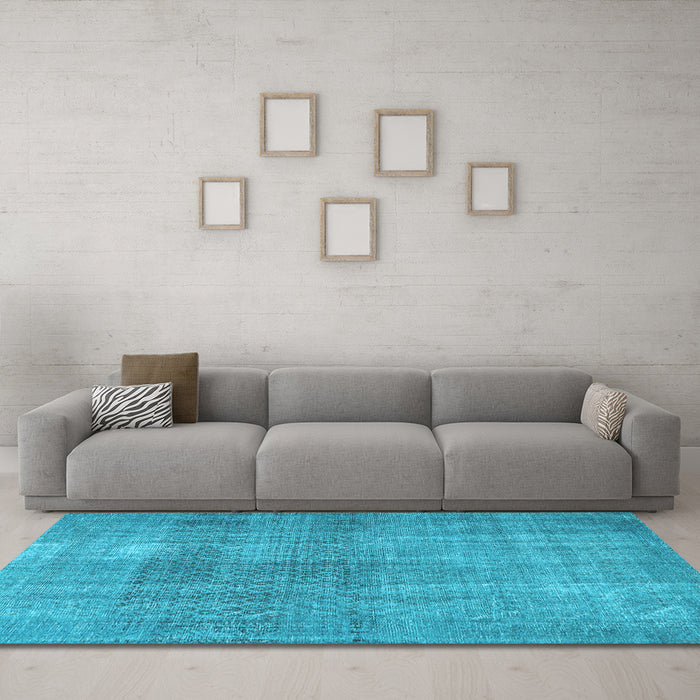 Machine Washable Persian Light Blue Traditional Rug in a Living Room, wshtr3388lblu