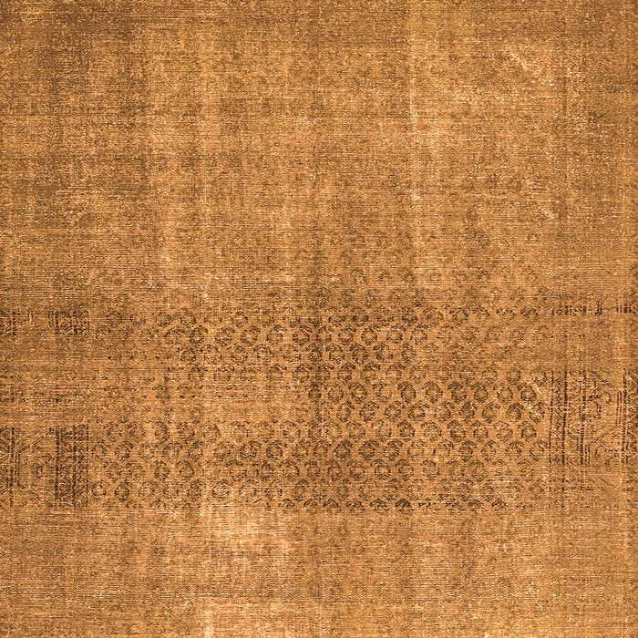 Round Machine Washable Persian Orange Traditional Area Rugs, wshtr3388org