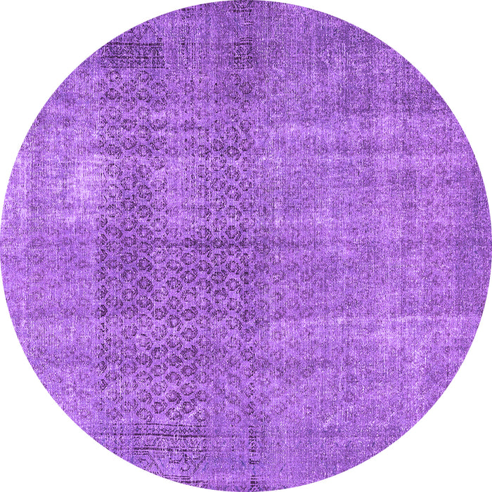 Round Persian Purple Traditional Rug, tr3388pur