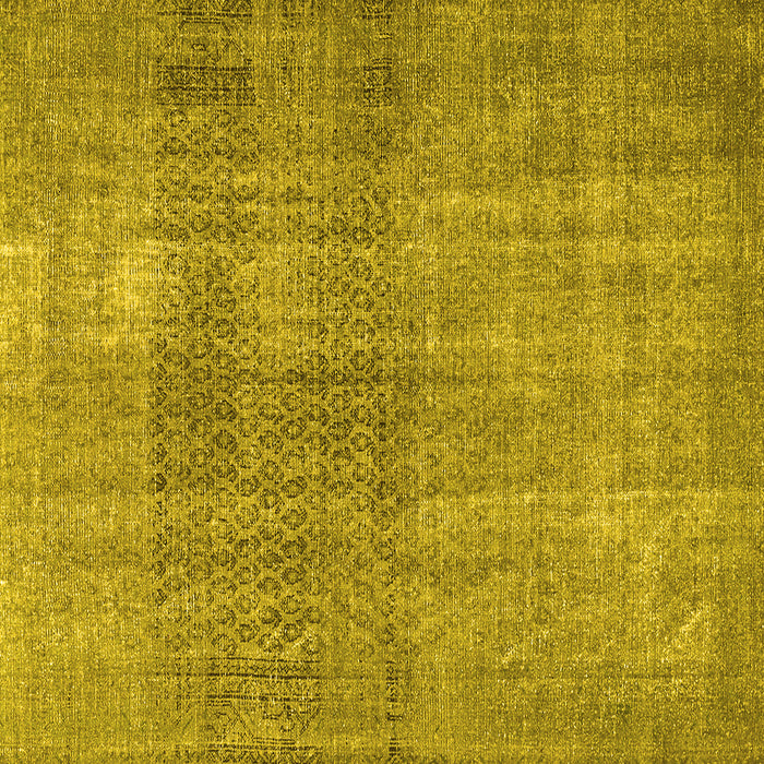 Square Machine Washable Persian Yellow Traditional Rug, wshtr3388yw