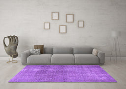 Machine Washable Persian Purple Traditional Area Rugs in a Living Room, wshtr3388pur