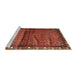 Sideview of Machine Washable Traditional Tomato Red Rug, wshtr3389