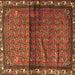 Square Machine Washable Persian Brown Traditional Rug, wshtr3389brn