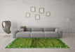 Machine Washable Persian Green Traditional Area Rugs in a Living Room,, wshtr3389grn