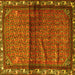 Square Machine Washable Persian Yellow Traditional Rug, wshtr3389yw