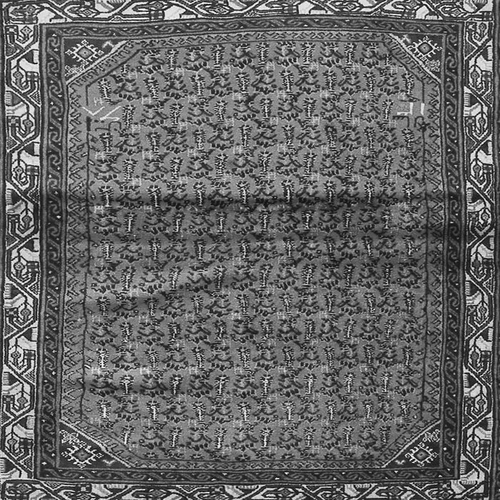 Round Machine Washable Persian Gray Traditional Rug, wshtr3389gry