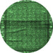 Round Persian Emerald Green Traditional Rug, tr3389emgrn