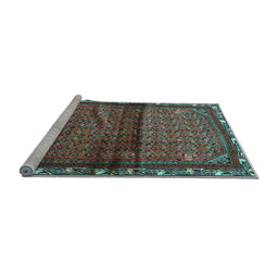 Sideview of Machine Washable Persian Light Blue Traditional Rug, wshtr3389lblu