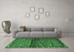 Machine Washable Persian Emerald Green Traditional Area Rugs in a Living Room,, wshtr3389emgrn