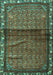 Machine Washable Persian Turquoise Traditional Area Rugs, wshtr3389turq