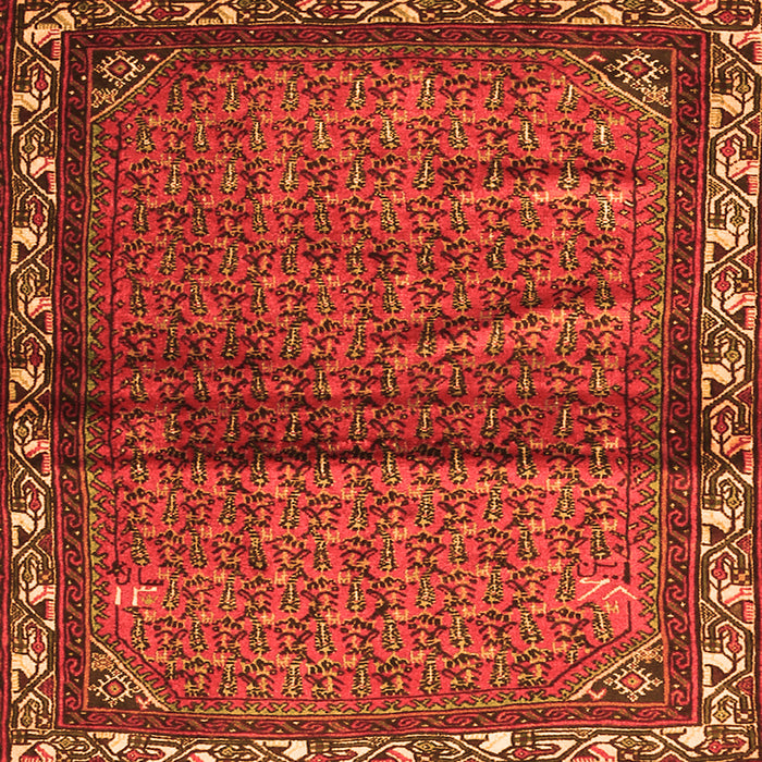 Serging Thickness of Persian Orange Traditional Rug, tr3389org
