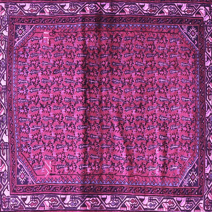 Square Machine Washable Persian Purple Traditional Area Rugs, wshtr3389pur