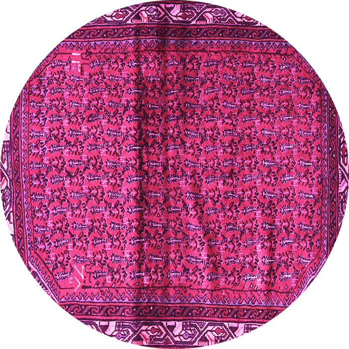 Round Persian Pink Traditional Rug, tr3389pnk